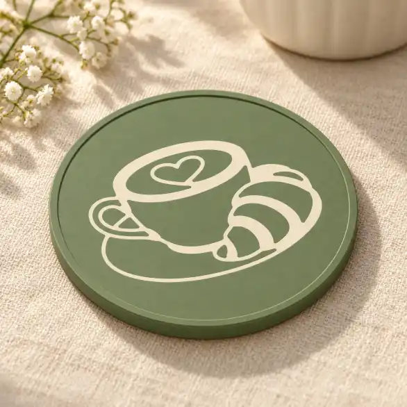 Untersetzer »Tasse & Croissant« zum Selberdrucken